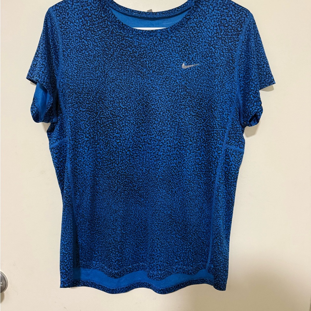 Nike Blue Speckled Short Sleeve Performance Tee